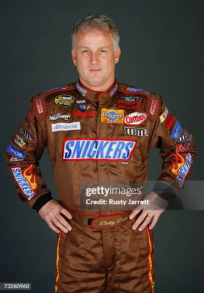 Nascar Ricky Rudd Helmet Ricky Rudd, driver of the Sinckers Ford, poses during the NASCAR ...