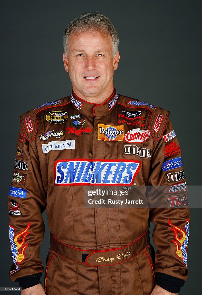 Nascar Driver Rudd Ricky Rudd, driver of the Sinckers Ford, poses during the NASCAR ...