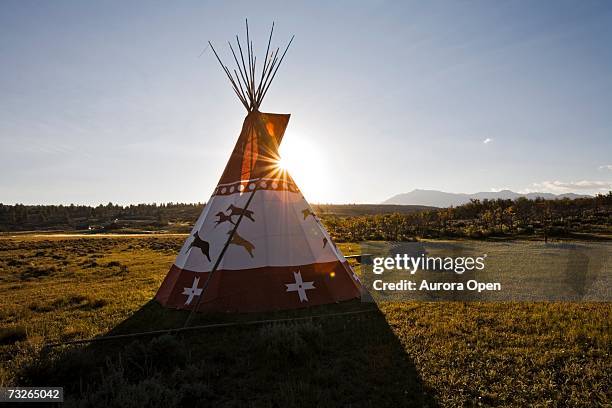 a teepee on the uncompahgre plateau, colorado. - teepee stock pictures, royalty-free photos & images
