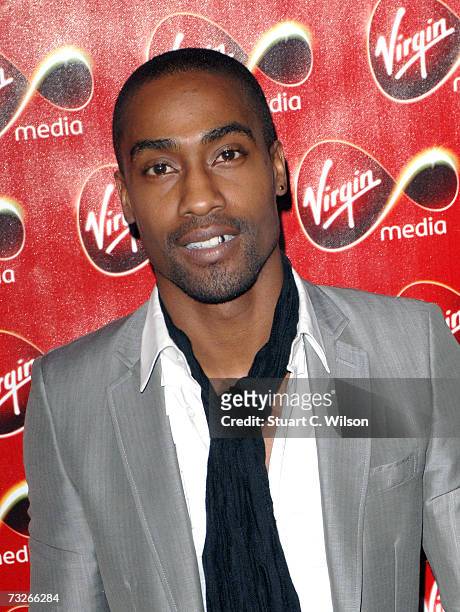 Singer Simon Webbe arrives at the Virgin Media Launch Party at Club Cirque, Leicester Square on February 08, 2007 in London, England.