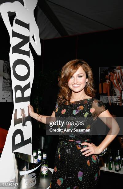 Giada De Laurentiis attends the Peroni Reception during Mercedes Benz Fashion Week in Bryant Park February 8, 2007 in New York City.