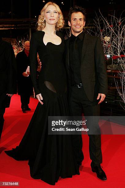 Actors Cate Blanchett and Christian Oliver attend the premiere of the movie 'The Good German' during the 57th Berlin International Film Festival on...