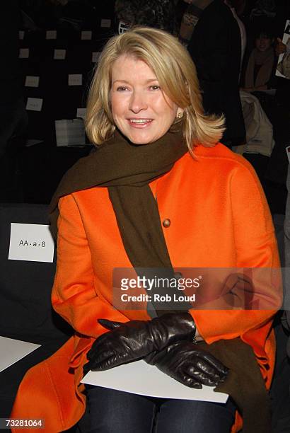 Television personality Martha Stewart attends at the Chado By Ralph Rucci Fall 2007 fashion show during Mercedes-Benz fashion in The Tent in Bryant...