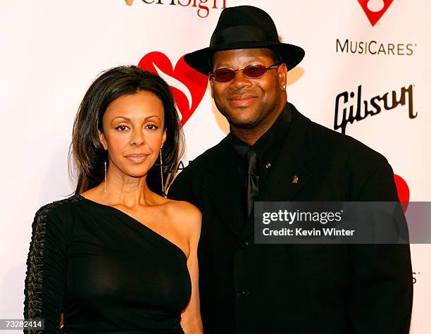 Producer Jimmy Jam and wife Lisa Padilla arrives at the 2007 MusiCares Person of the Year honoring Don Henley at the Los Angeles Convention Center on...