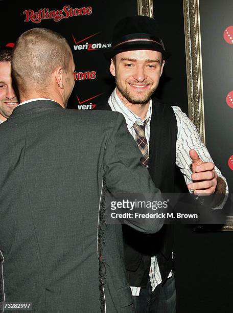 Kevin Federline and singer Justin Timberlake arrive at the Justin Timberlake performance celebrating JT-TV presented by Verizon Wireless & Rolling...