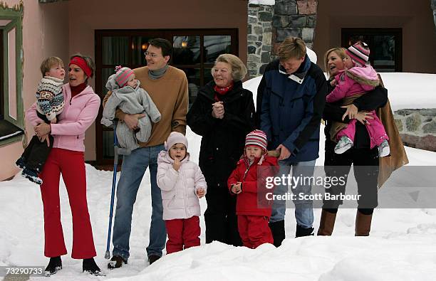 Princess Laurentien , her children Claus-Casimir and Leonore , Prince Constantijn , Queen Beatrix, TRH The Prince of Orange Prince Willem-Alexander ,...