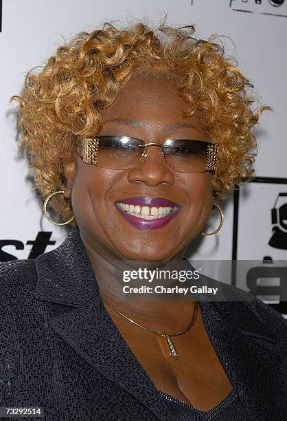 Mother of Bryan-Michael Cox, Pamela Cox, arrives at Music Producer Bryan-Michael Cox's 3rd Annual Grammy Brunch at the Four Seasons Hotel on February...