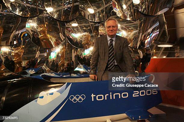 President of TOROC Valentino Castellani poses at the opening ceremony for the Olympic Museum at Atrium on February 10, 2007 in Turin, Italy.