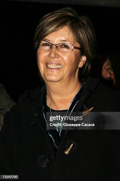President of Piemonte Region Mercedes Bresso poses at the opening ceremony for the Olympic Museum at Atrium on February 10, 2007 in Turin, Italy.
