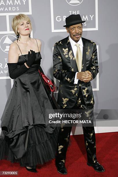 Los Angeles, UNITED STATES: Nominee for Best Jazz Instrumental Album, Individual or Group Ornette Coleman arrives with Michaela Deiss at the 49th...