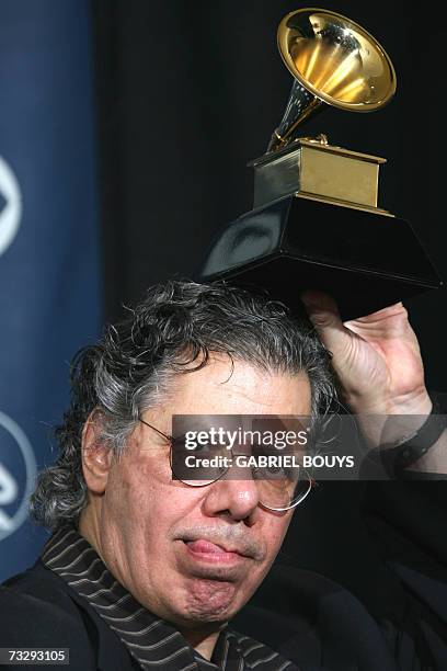 Los Angeles, UNITED STATES: Nominee for Best Jazz Instrumental Album, Individual or Group, Chick Corea poses with his trophy at the 49th Grammy...