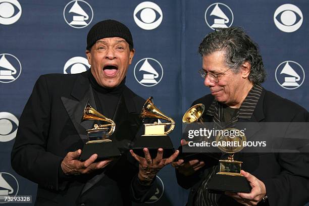 Los Angeles, UNITED STATES: Winner for Best R&B Performance By A Duo Or Group With Vocals and Best Traditional R&B Vocal Performance Al Jarreau and...