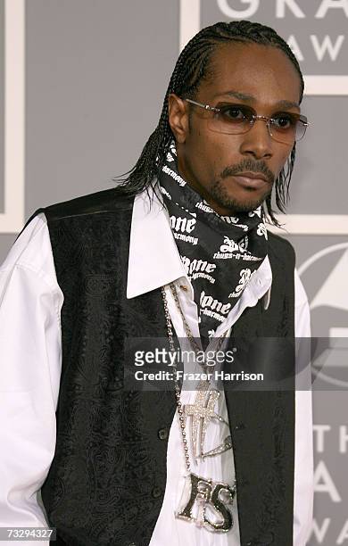 Rapper Krayzie Bone arrives at the 49th Annual Grammy Awards at the Staples Center on February 11, 2007 in Los Angeles, California.