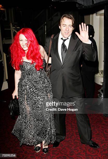 Presenter Jonathan Ross and his wife Jane Goldman arrive at The Orange British Academy Film Awards after party at the Grosvenor House Hotel on...