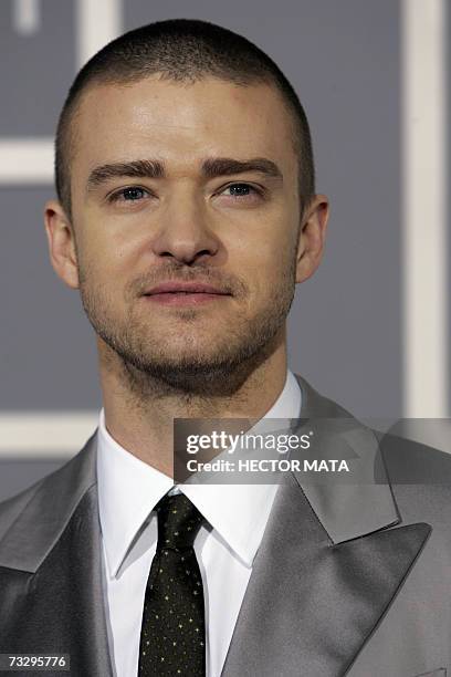 Los Angeles, UNITED STATES: Justin Timberlake arrives at the 49th Grammy Awards in Los Angeles 11 February 2007. AFP PHOTO/Hector MATA