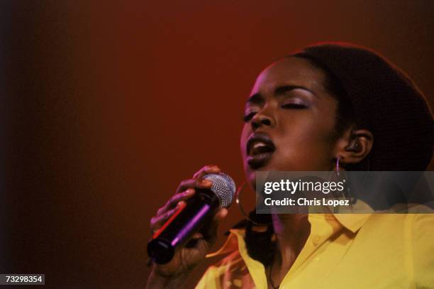 Lauryn Hill performing at Brixton Academy, London. .