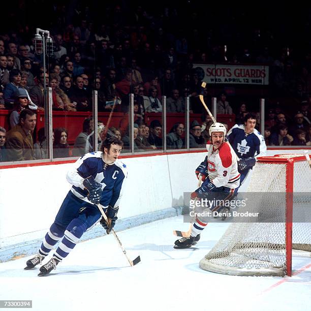Dave Keon of the Toronto Maple Leafs skates against the Montreal Canadiens.