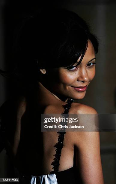 Actress Thandie Newton attends the World Premiere of "Hot Fuzz" held at the Vue West End on February 13, 2007 in London, England.