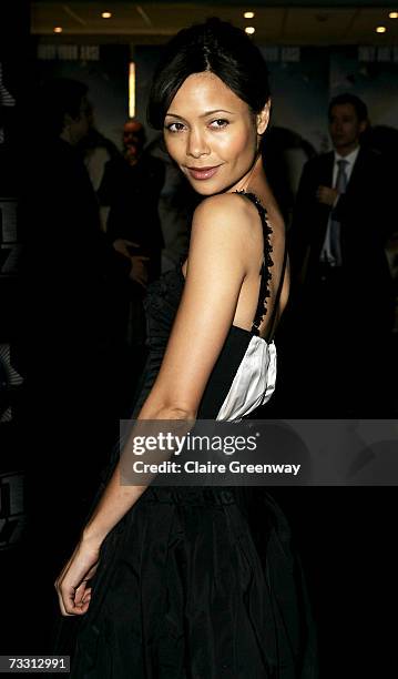 Actress Thandie Newton arrives at the world premiere of "Hot Fuzz" at Vue Cinema, Leicester Square on February 13, 2007 in London, England.