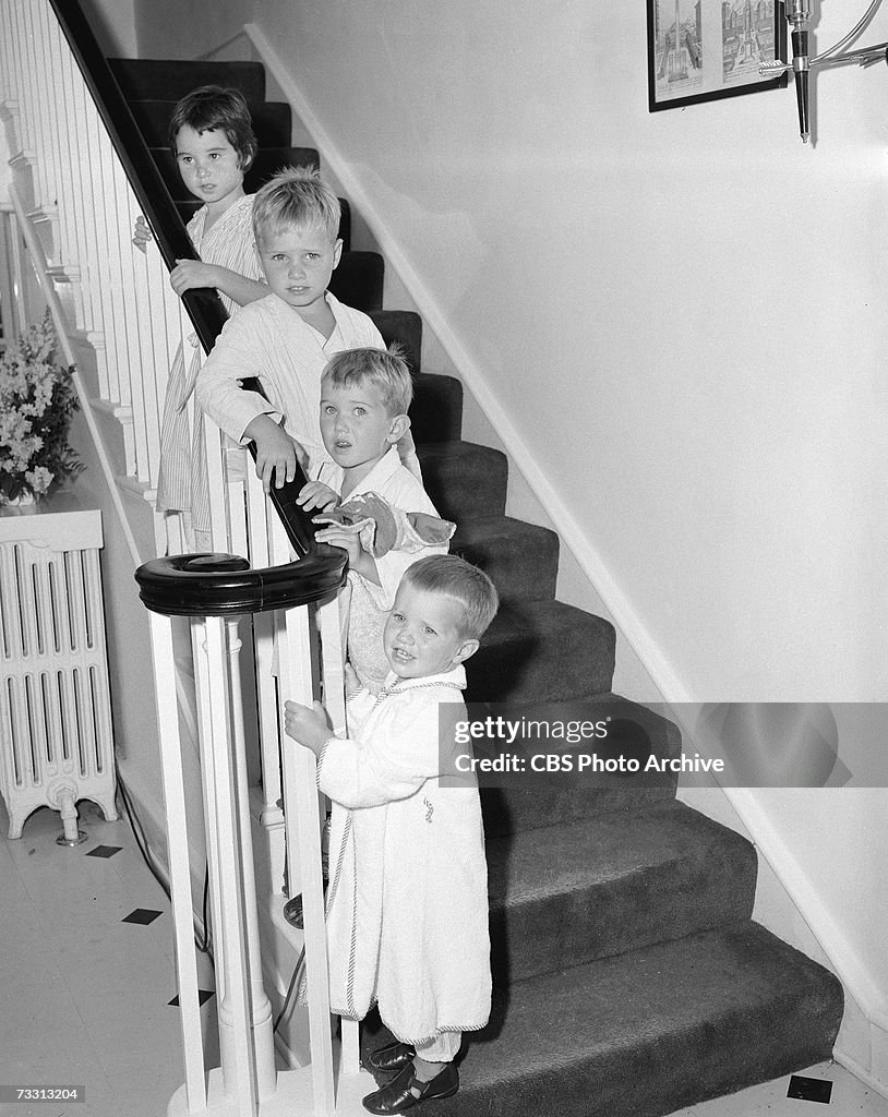 Kennedy Kids On Stairs