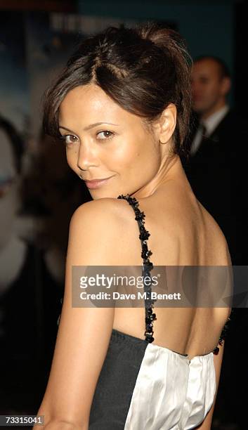Actress Thandie Newton arrives at the World Premiere of 'Hot Fuzz', at Vue West End on February 13, 2007 in London, England.