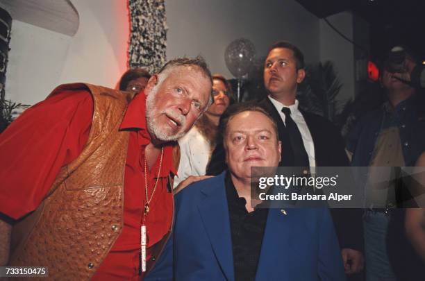 American pornographers Al Goldstein and Larry Flynt at the 30th Anniversary Party for Screw Magazine in October 1998 in New York City, New York.