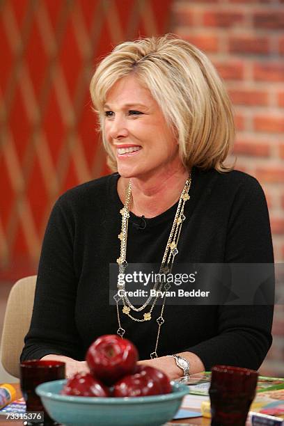 Joan Lunden meets with television personality Rachael Ray on the "Rachael Ray" show on February 13, 2007 in New York City.