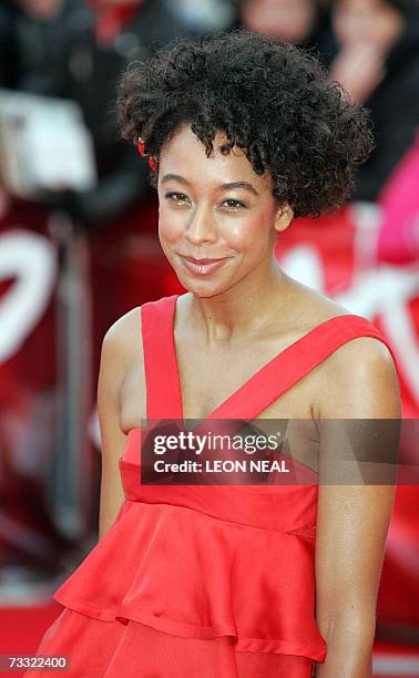 London, UNITED KINGDOM: Corinne Bailey Rae arrives at the Earl's Court Arena, London to attend the Brit Awards, 14 February 2007. The ceremony will...