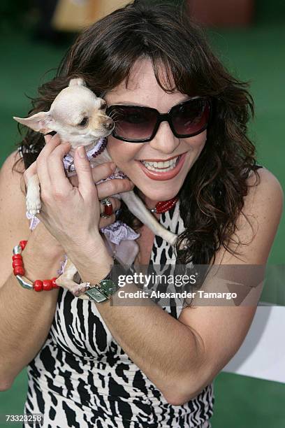 Rosana Franco appears at the dog wedding of Cosita and Pucci on Univision's Despierta America on February 14, 2007 in Miami, Florida.