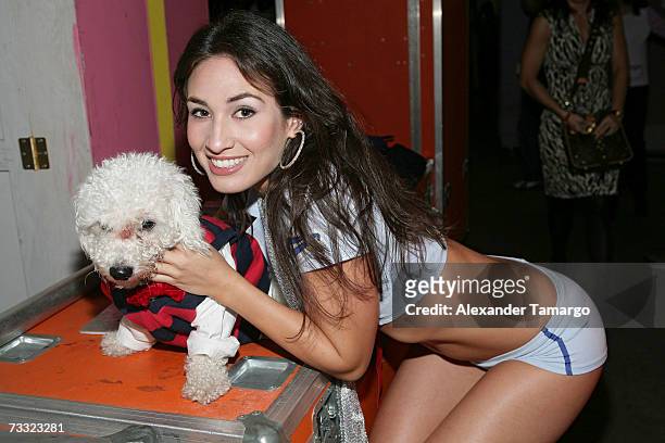 Monica Franco aka "La Cartera" appears at the dog wedding of Cosita and Pucci on Univision's Despierta America on February 14, 2007 in Miami, Florida.