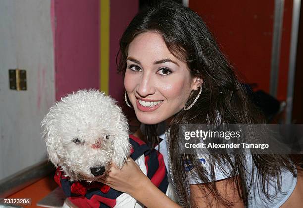 Monica Franco aka "La Cartera" appears at the dog wedding of Cosita and Pucci on Univision's Despierta America on February 14, 2007 in Miami, Florida.