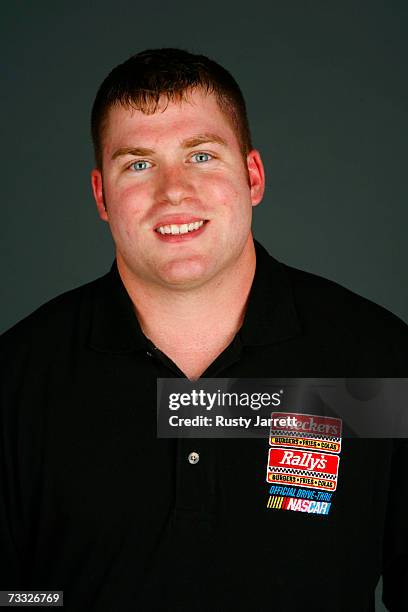 Robert Richardson Jr., driver of the Checkers & Rally Chevrolet, poses during NASCAR Craftsman Truck Series media day at Daytona International...