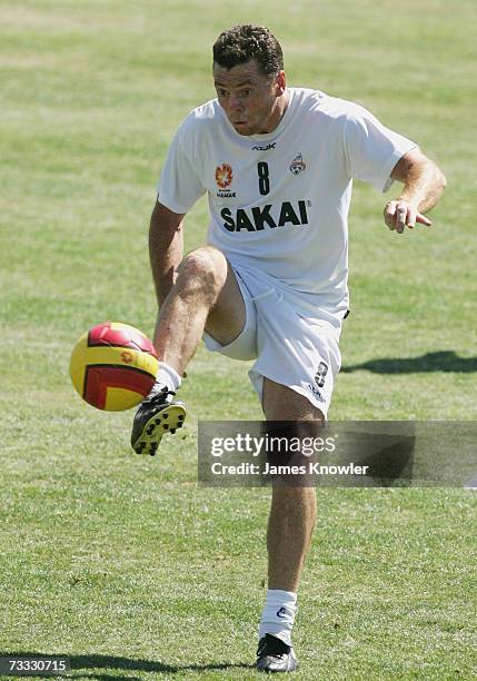 Carl Veart of United controls the ball during the Adelaide United training session at Hindmarsh Stadium February 15, 2007 in Adelaide, Australia....