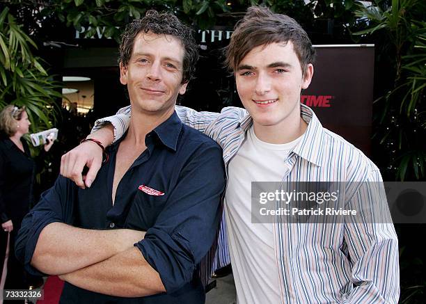 Actors Ben Mendelsohn and Sam Parsonson attend the media launch of season 3 of Foxtel's drama "Love My Way" at Pavilion on the Park on February 15,...