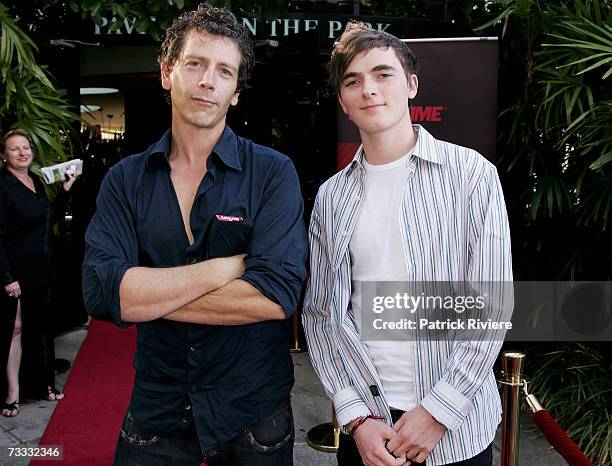 Actors Ben Mendelsohn and Sam Parsonson attend the media launch of season 3 of Foxtel's drama "Love My Way" at Pavilion on the Park on February 15,...