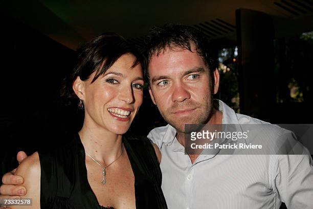 Actors Claudia Karvan and Brendan Cowell attend the media launch of season 3 of Foxtel's drama "Love My Way" at Pavilion on the Park on February 15,...