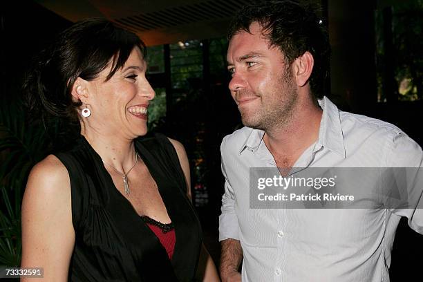 Actors Claudia Karvan and Brendan Cowell attend the media launch of season 3 of Foxtel's drama "Love My Way" at Pavilion on the Park on February 15,...