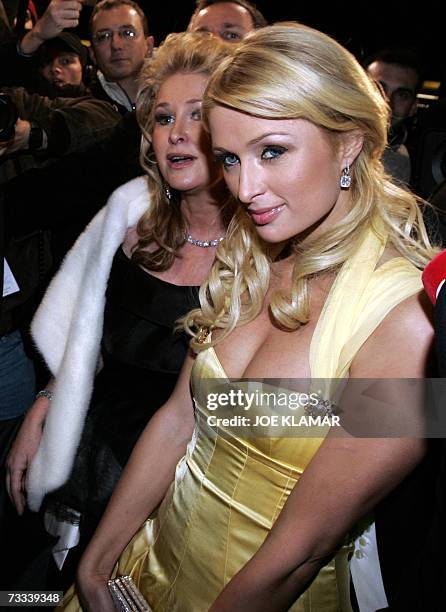 Socialite Paris Hilton and her mother Kathy arrive at the Opera to atend Vienna's Opera Ball, Austria's most prestigious high society party, 15...