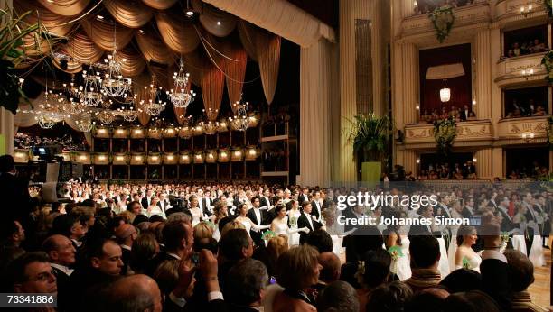 Debutants waltz during the Vienna Opera Ball on February 15 Vienna, Austria.