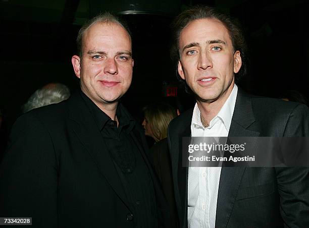 Producer Norm Golightly and actor Nicolas Cage attend the world premiere of Columbia Pictures' "Ghost Rider" after party at Marquee February 15, 2007...