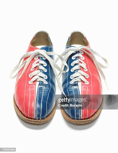 bowling shoes, white background - bowling shoe stock pictures, royalty-free photos & images