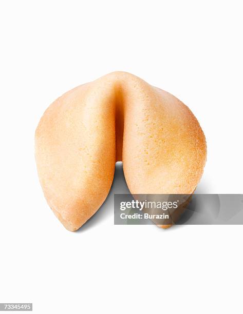 fortune cookie, overhead view - fortune cookie isolated stock pictures, royalty-free photos & images