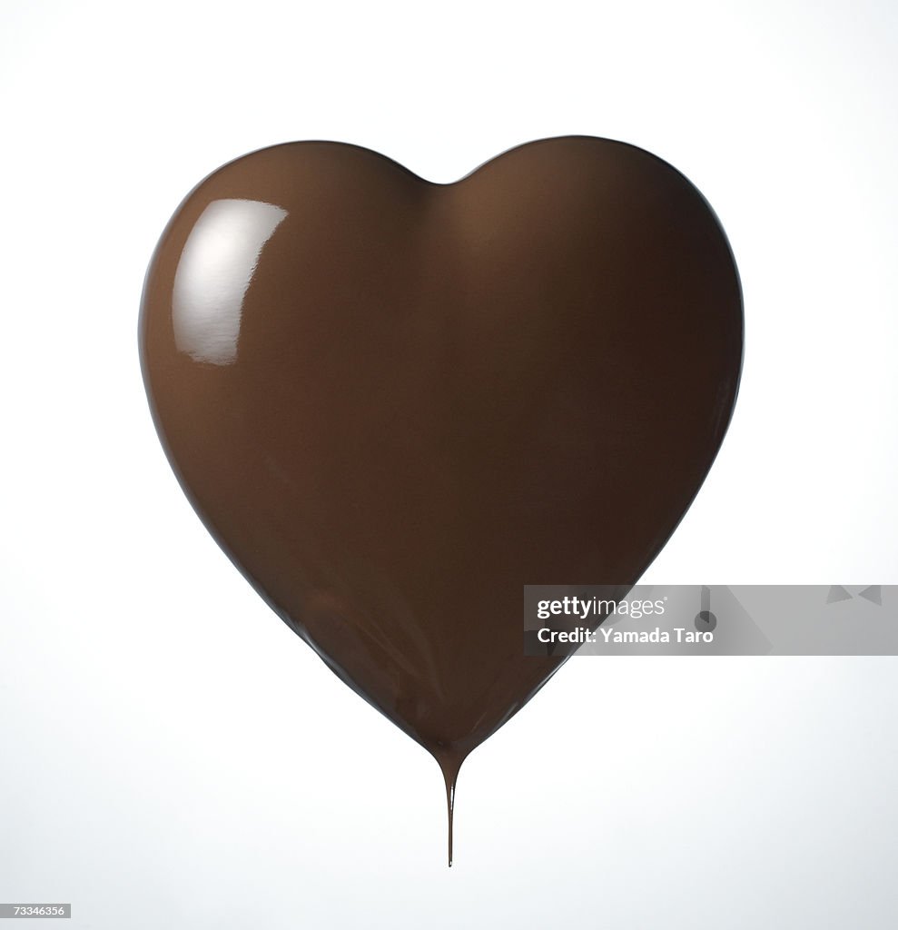 Chocolate heart, close-up