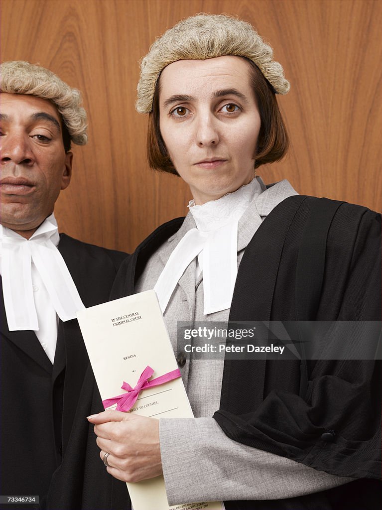Barrister and co counsel, portrait, close-up
