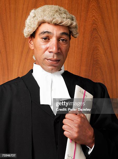 barrister with papers, portrait, close-up - toupee stock pictures, royalty-free photos & images