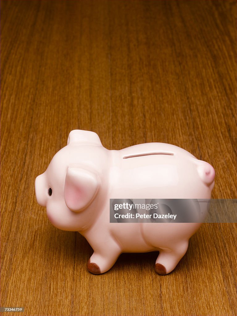 Piggy bank, elevated view