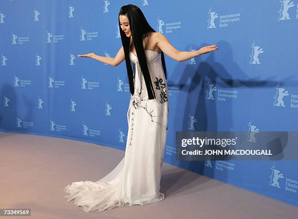 Chinese actress Fan Bing-Bing poses during a photocall for the film "Ping Guo - Lost in Beijing" by Chinese director Li Yu competing for the Golden...