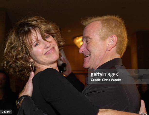 Actress Pam Dawber and actor Robin Williams, both co-stars of the hit 70's series "Mork and Mindy," arrive at the Big Sisters of Los Angeles''...