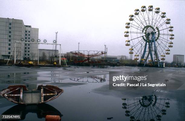 Once popular amusement park stands abandoned in Pripyat, three kilometers away from the Chernobyl nuclear plant. Home to 50,000 residents, Pripyat...