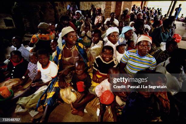 Mothers and their children in Nyacyonga refugee camp.